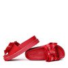 Red flip-flops on a thick platform with a decorative bow Elemi - Footwear 1