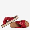 Red flip-flops on the platform with zircons Zarina - Footwear 1