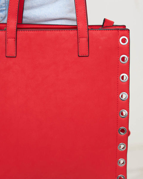 Red ladies 'shopper bag with grommets - Accessories