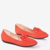Red moccasins with Petronella bow - Footwear 1