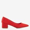 Red pumps on a low post Amee - Footwear 1