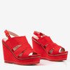 Red sandals on the wedge Boneta - Footwear 1