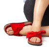 Red slippers with a Montiana bow - Footwear