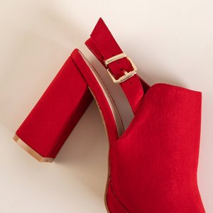Red women's high-heeled sandals Wefira - Footwear