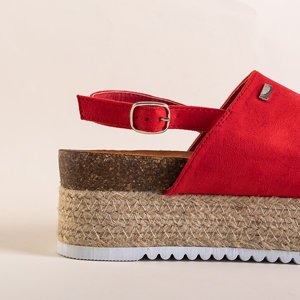 Red women's platform sandals Kirala- Footwear