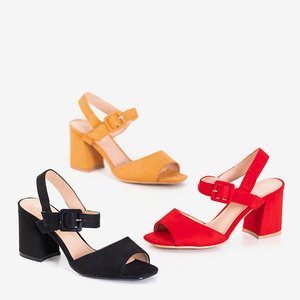 Red women's sandals on the Weide post - Footwear