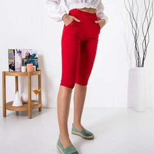 Red women's short teggings with pockets - Clothing