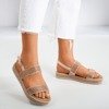 Rose-gold women&#39;s sandals with zircons Arella - Footwear 1
