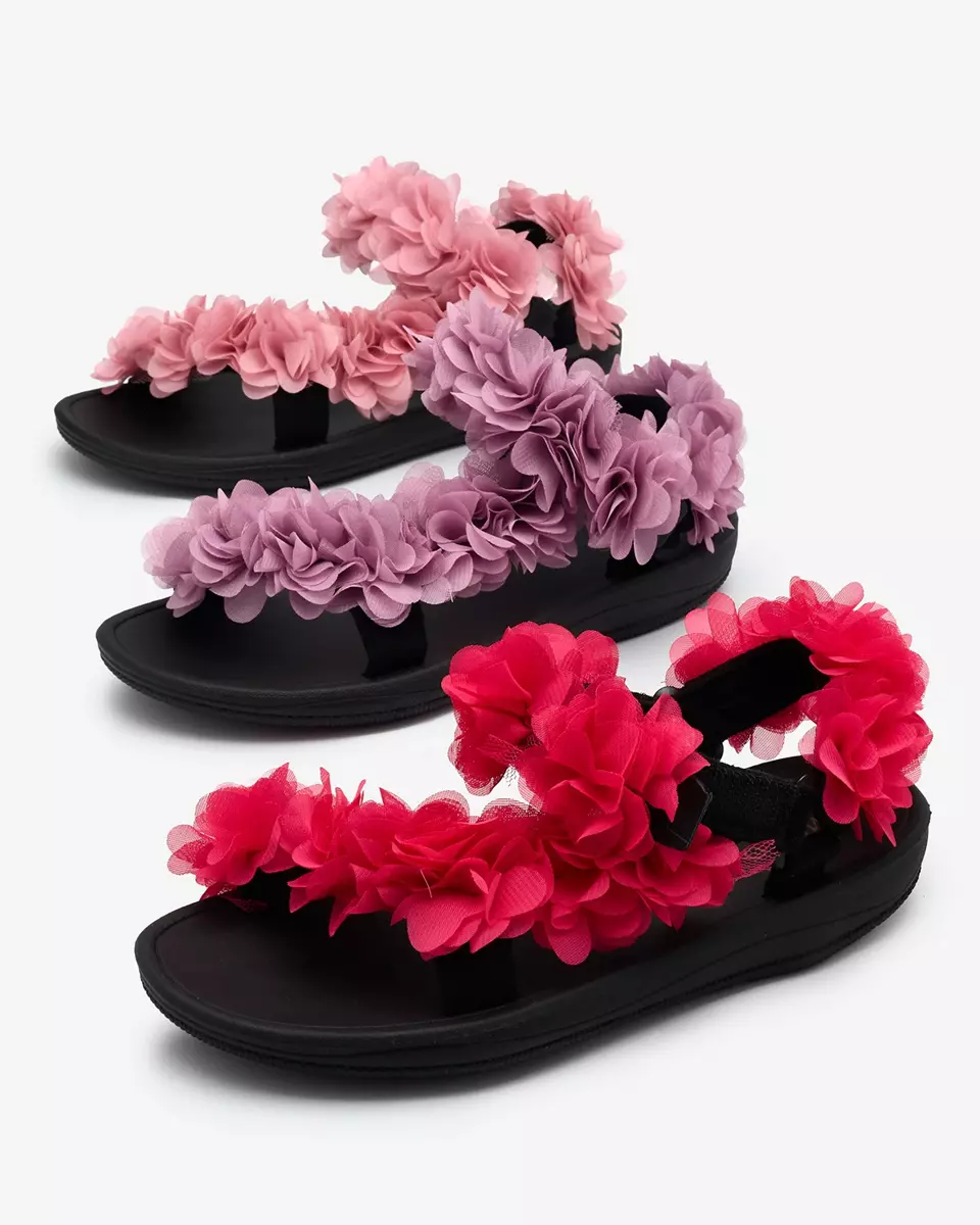 Royalfashion Fuchsia women's sandals with flowers Alferroy