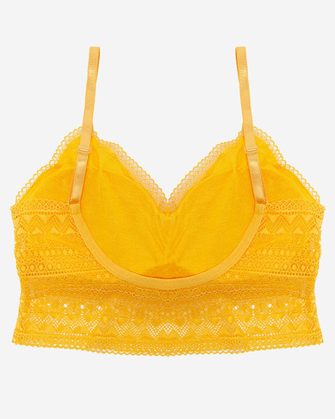 Royalfashion Yellow women's lace bralette bra