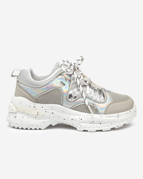 Silver-gray women's sports shoes Dejis sneakers - Footwear