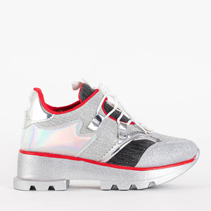Silver women's glitter sports shoes Shinino - Footwear