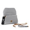 Small shoulder bag in gray color with a copper buckle - Handbags