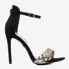 Snakeskin women's sandals on a high heel Gold Rush - Footwear 1