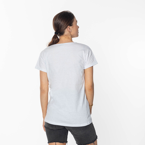 White Women's Printed T-Shirt - Clothing