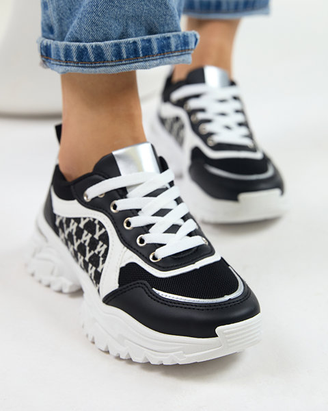 White and black women's sports sneakers Umikatu - Footwear