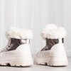 White and gray sports snow boots with insulation Bernadet - Footwear