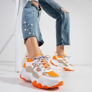 White and orange sports shoes from Rebina - Footwear
