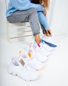White and orange women's sports shoes Baym - Footwear