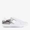 White and silver women&#39;s sneakers a&#39;la Clastie snake skin - Footwear 1
