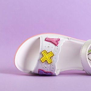 White children's Velcro sandals Yksa - Footwear