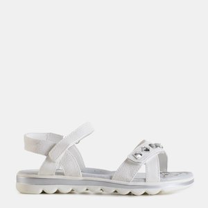 White children's sandals with Anisis studs - Footwear