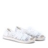 White espadrilles decorated with lace material Rose - Footwear 1