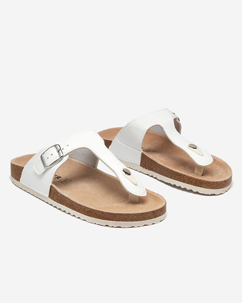 White lacquered women's slippers Elotsi - Footwear