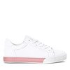White - pink sports shoes made of ecological leather Elia - Footwear 1