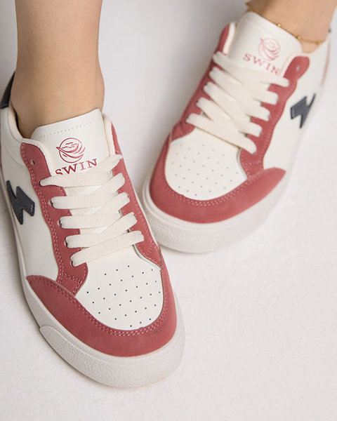White-pink women's sports sneakers Rozzuci- Footwear