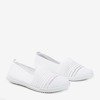 White slip - on sneakers with stripes Yeqa - Footwear
