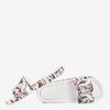 White women&#39;s slippers with unicorn Vienradzis motif - Footwear 1