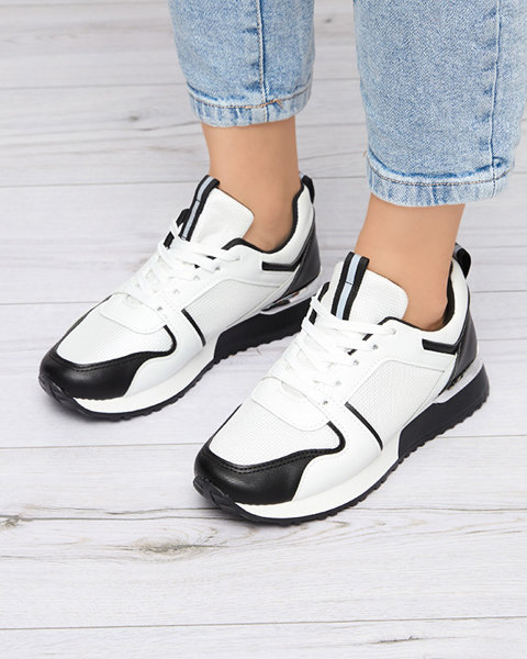 White women's sports shoes with black Ruby inserts - Footwear