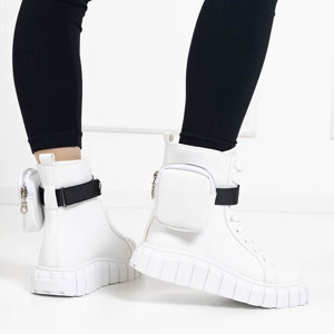 White women's sports sneakers with pouch Milosti - Footwear
