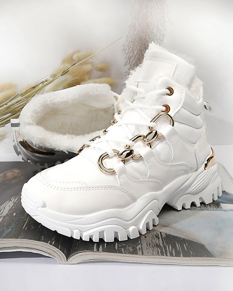 White women's sporty winter boots a'la trappers Mertika - Footwear