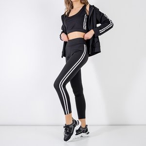 Women's 3 piece black and silver sports set - Clothing