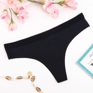 Women's Black Smooth Thong - Underwear