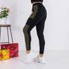 Women's Black Sweatpants with Green Inserts - Clothing