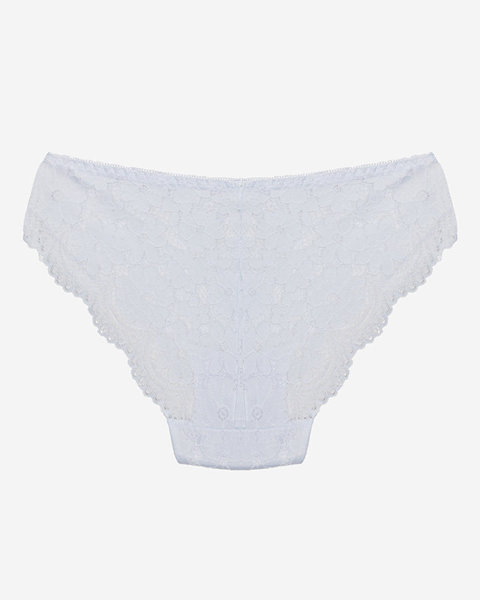 Women's White Lace Brazilian Briefs - Underwear