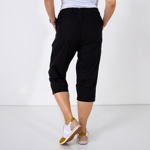 Women's black 3/4 length shorts with pockets - Clothing