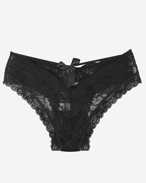 Women's black lace panties with an effective back - Underwear