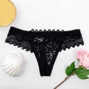 Women's black lace thong - Underwear