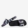 Women's black slippers with a unicorn motif Vienradzis - Footwear