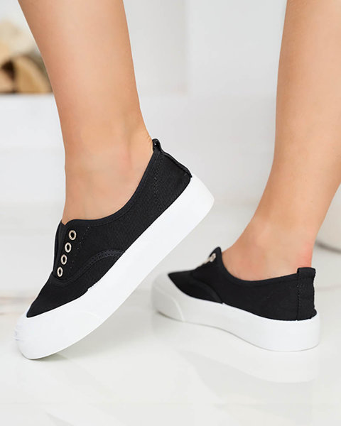 Women's black sneakers with a thicker sole Askol- Shoes