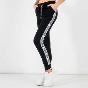 Women's black tracksuits with stripes - Clothing