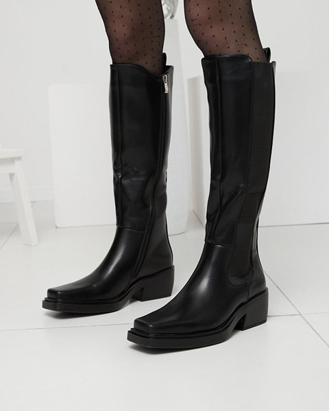 Women's boots in black Hemasi- Footwear