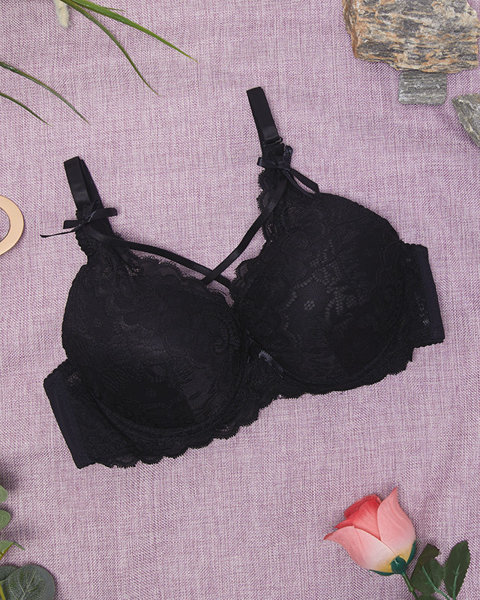 Women's bra with lace in black - Underwear