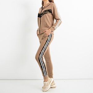Women's brown camo tracksuit set - Clothing