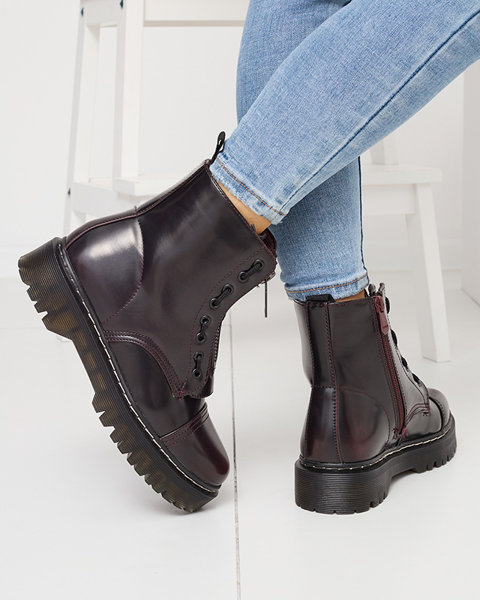 Women's burgundy boots a'la bagers Oan - Footwear