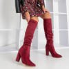 Women's burgundy boots on the Lunabell post - Footwear